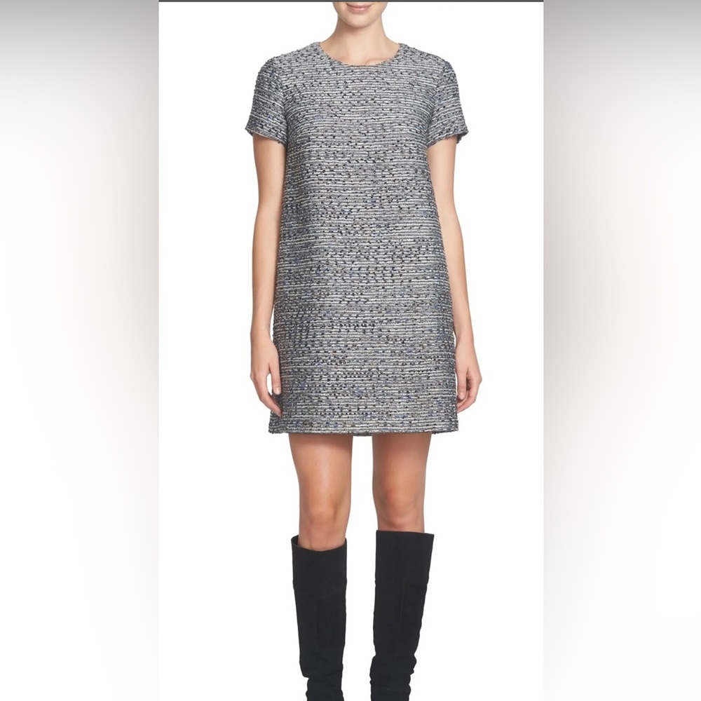 NWT CeCe Kayte Metallic Tweed Shift Dress